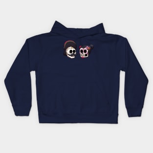 Male And Female Dia De Los Muertos Sugar Skulls Kids Hoodie